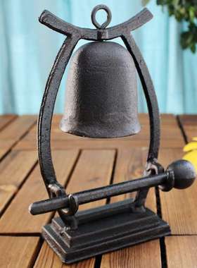 特价经典复古创意铸铁台式手敲铃老式台铃铁艺铃铛酒吧家居摆件