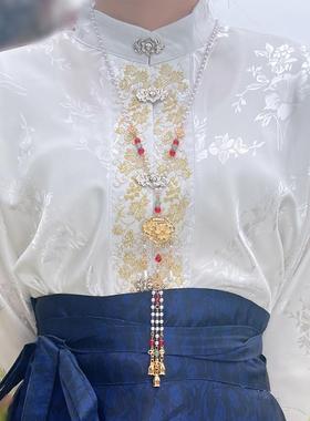 马面裙轻风岫玉中式璎珞项炼加背云 古风汉服配饰项圈 国风