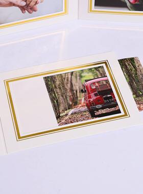10个装卡纸相框 裱6寸7寸照片画框diy贺卡请柬纯白卡纸折叠纸相框