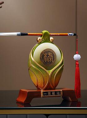新中式玄关博古架布置装饰品书房书柜文昌笔摆设创意高档商务礼品