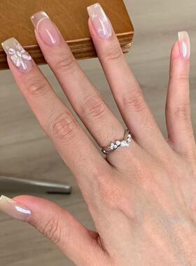 爆闪星轨交叉戒指女小众设计轻奢高级感指环冷淡风时尚气质食指戒