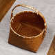 Handmade bamboo weaving handbag basket Chinese retro tea set storage basket Snack fruit basket Old bamboo basket