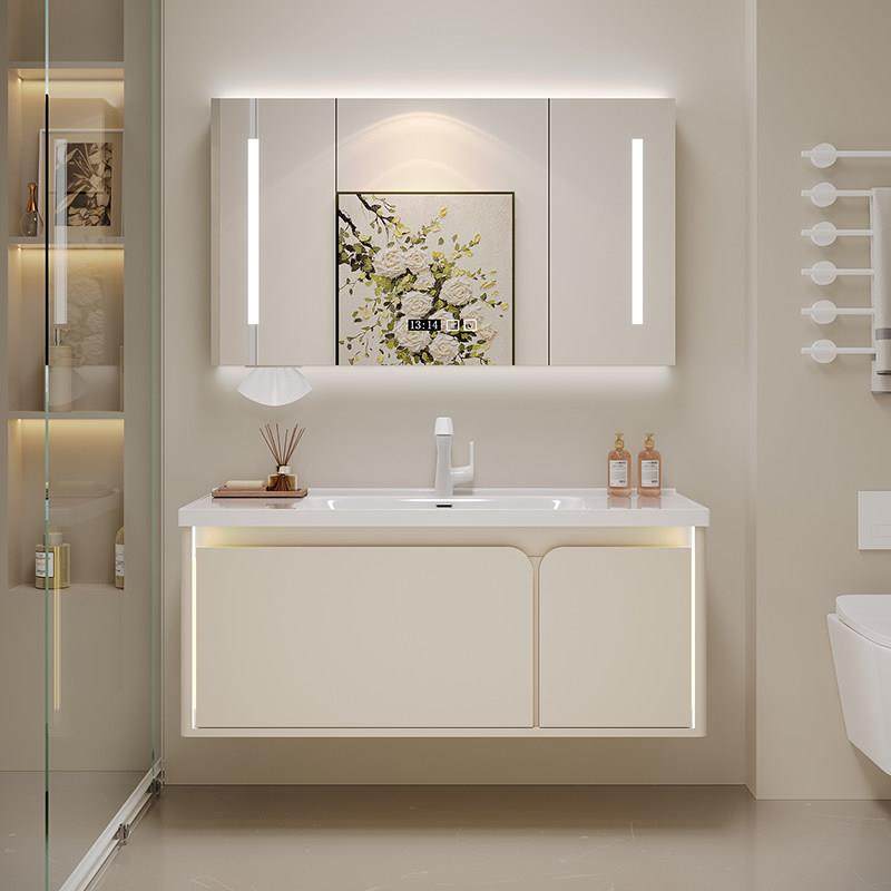 浴室柜组合岩板一体盆陶瓷切角卫生间洗手池储物柜洗漱台盆柜,淘宝优惠券,粉丝福利购,淘宝优惠卷