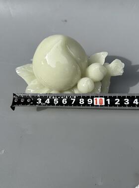 树脂夜光桃子寿桃摆设礼品仿玉石雕刻寿桃家居办公摆件工艺品