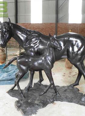 欧式铜站马雕塑 纯铜铸造铜奔马摆件厂家 西方铜动物雕像