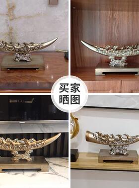 新款欧式客摆件轻奢电视柜装品家居厅玄关红饰酒架高奢华象牙工艺