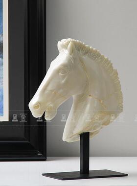 现代简约玄侘中寂古风创意件艺术马头摆样板房客厅关电FSB734视柜