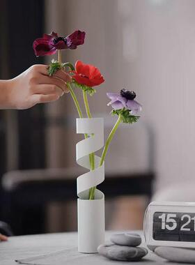 现代简约创意金属花瓶摆件样板间家居客厅玄关桌面插花绿植花器