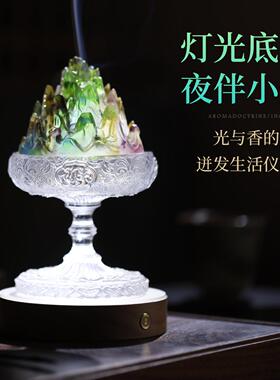 琉璃博山炉家用室内檀香熏香炉盘香炉创意香篆炉茶道琉璃香炉摆件