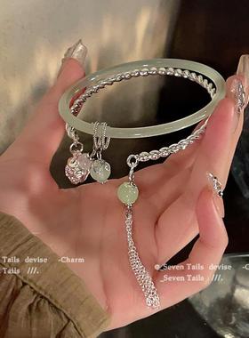 古风国潮铃铛手链新中式马面裙配饰一步一响流苏镯子闺蜜叮当镯女