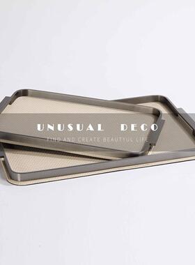 UNUSUAL DECO高端精致托盘茶几摆件轻奢样板间软装客厅皮质收纳盘