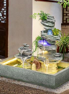 别墅庭院假山流水景观装饰摆件高山喷泉房室外阳台循环水鱼塘景观