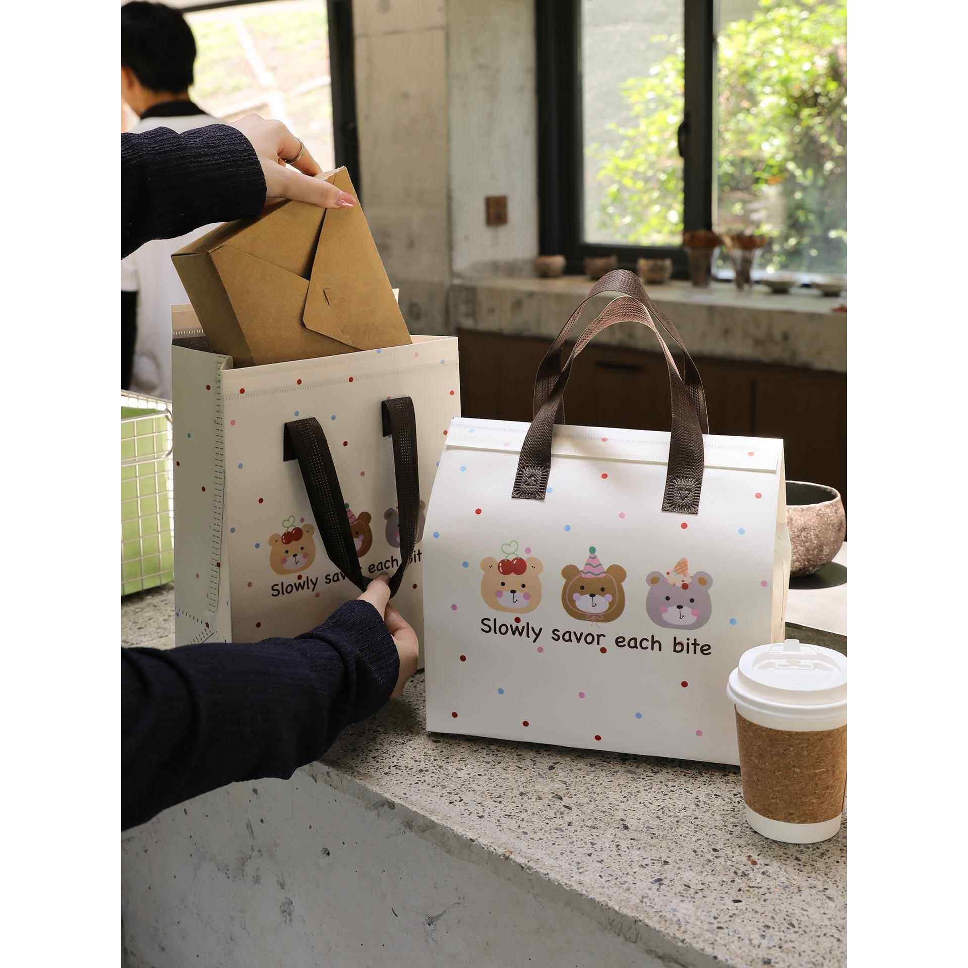 灰色款保温袋外卖专用铝箔商用定制蛋糕奶茶雪糕手提无纺布打包袋,淘宝优惠券,粉丝福利购,淘宝优惠卷