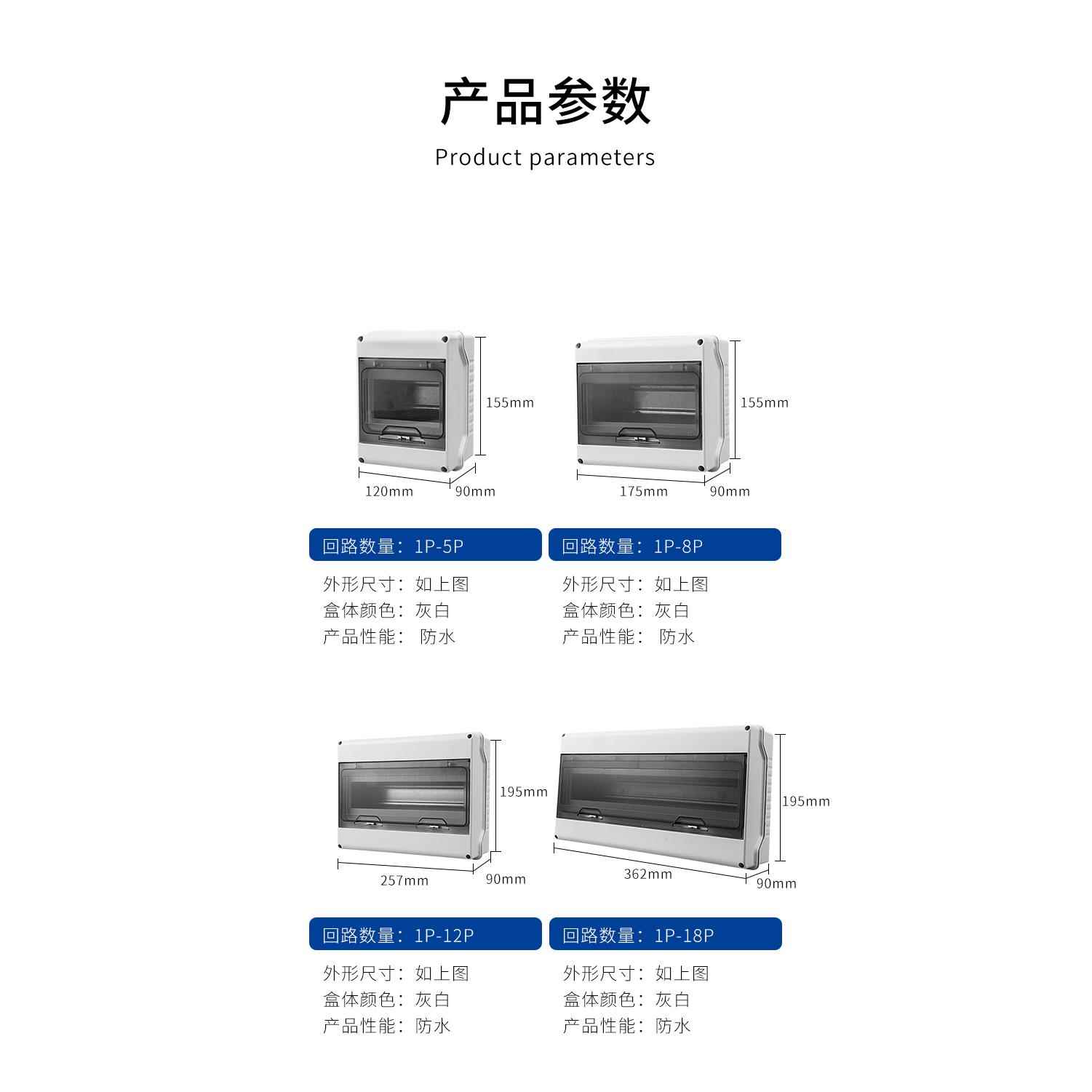 明装户外防水配电箱室外空开防雨盒空气开关保护盒塑料家用小电盒 - 图1