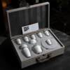 Ru Kiln Kung Fu Tea Set Chinese Retro Living Room Office Tea Light Luxury High-end 2024 New Gift Box