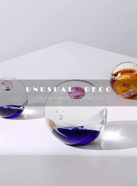 xyt极简轻奢海洋玻璃水晶球摆件琉璃工艺品客厅家居鱼缸造景装饰