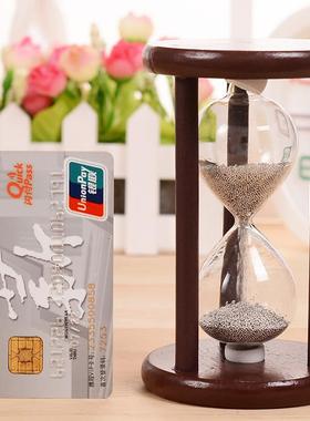 复古简约木质沙漏 家居学生桌面计时器装饰品 餐厅饭桌创意摆件