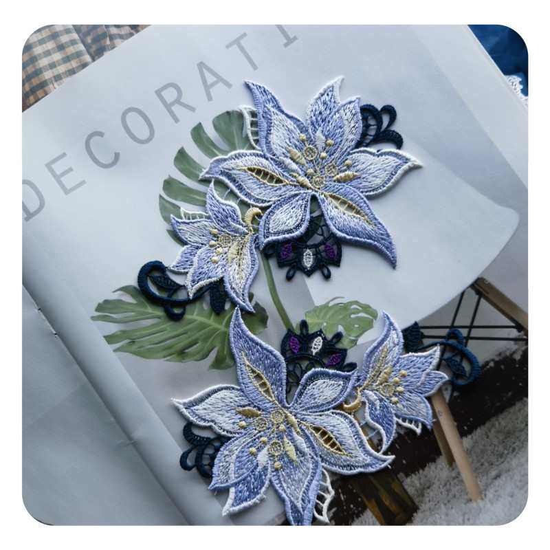 2片紫色系刺绣花朵补丁贴汉服古风花贴无背胶,淘宝优惠券,粉丝福利购,淘宝优惠卷