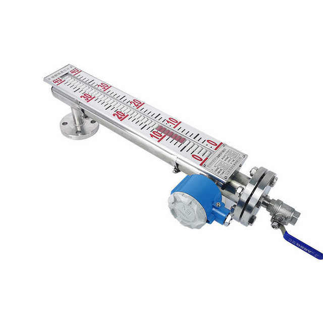 Stainless steel magnetic flip level gauge with remote transmission switch side-mounted magnetic float liquid level turntable water level gauge manufacturer