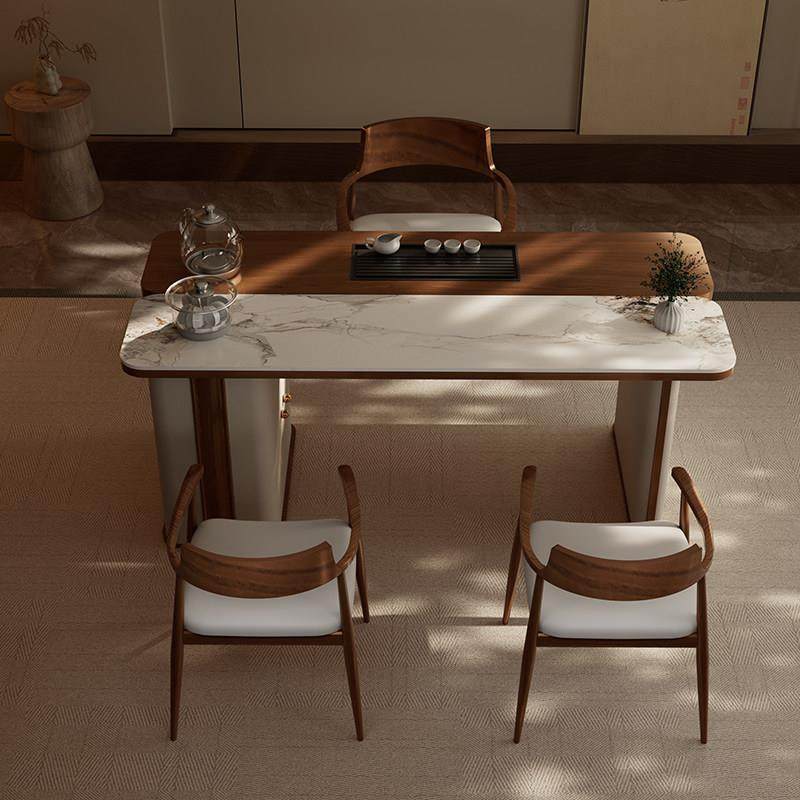 意式极简北美白蜡木岩板茶桌椅组合多功能客厅小茶几泡茶一体茶台,淘宝优惠券,粉丝福利购,淘宝优惠卷