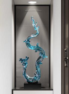 风生水起轻奢高档大摆件玄关造景客厅入户进门入门高装饰品高级感