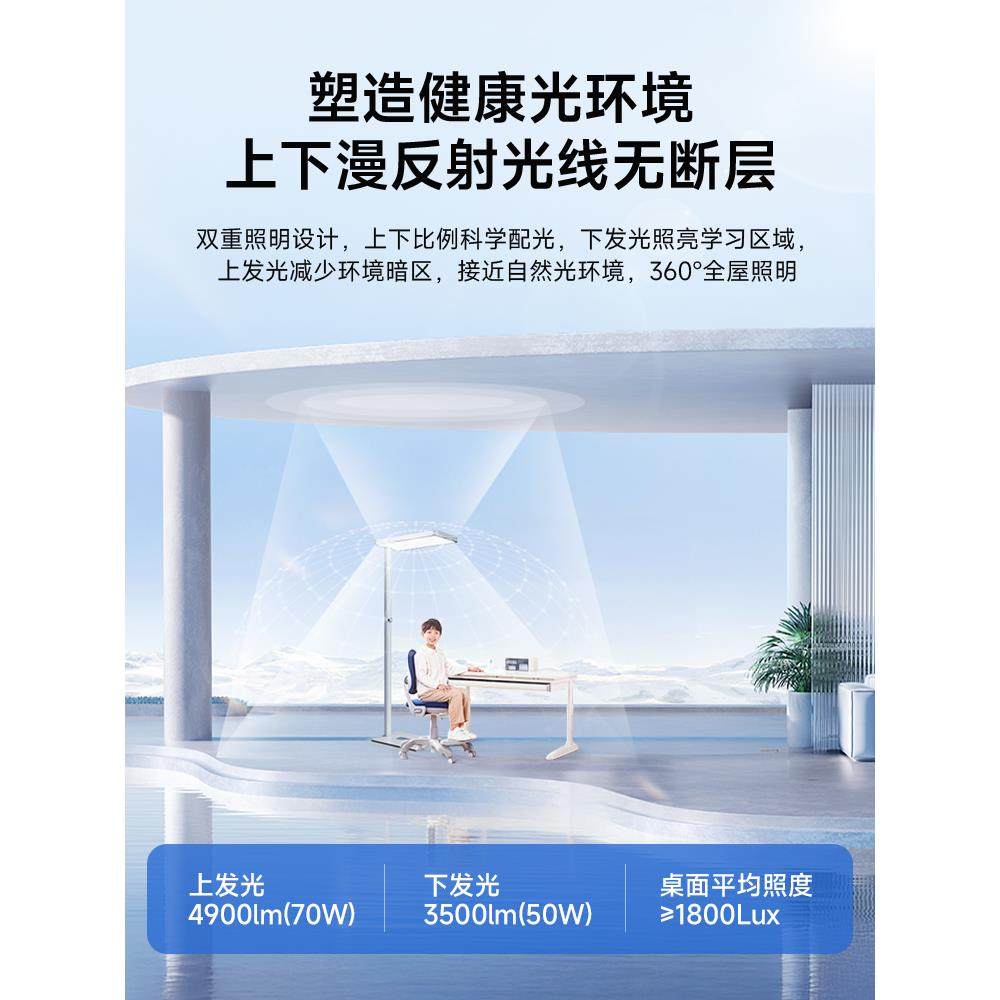 惠普照明全光谱护眼落地灯儿童学习书房专用台灯学生书桌大路灯具,淘宝优惠券,粉丝福利购,淘宝优惠卷