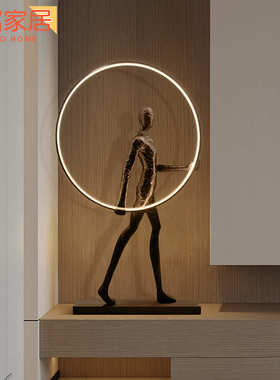 轻奢人物雕塑摆件装置艺术品客厅玄关售楼处酒店橱窗装饰摆件