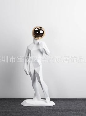 抽象室全身雕转塑人物摆STH件办公大班架台博古书柜摆设走廊角装