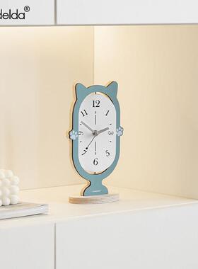 Mandelda入户玄关创意旋转时钟桌面摆件家居客厅摆台式钟表装饰品