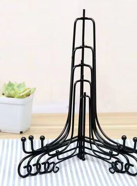 黑色铁艺盘子支架支架装饰摆件