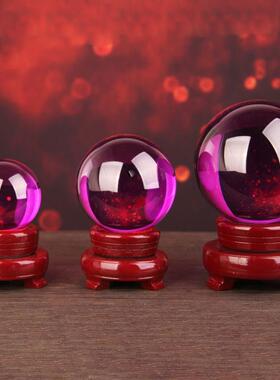 水晶球装饰品黄色白色蓝色紫色粉红色绿色办公室电视橱柜客厅装饰