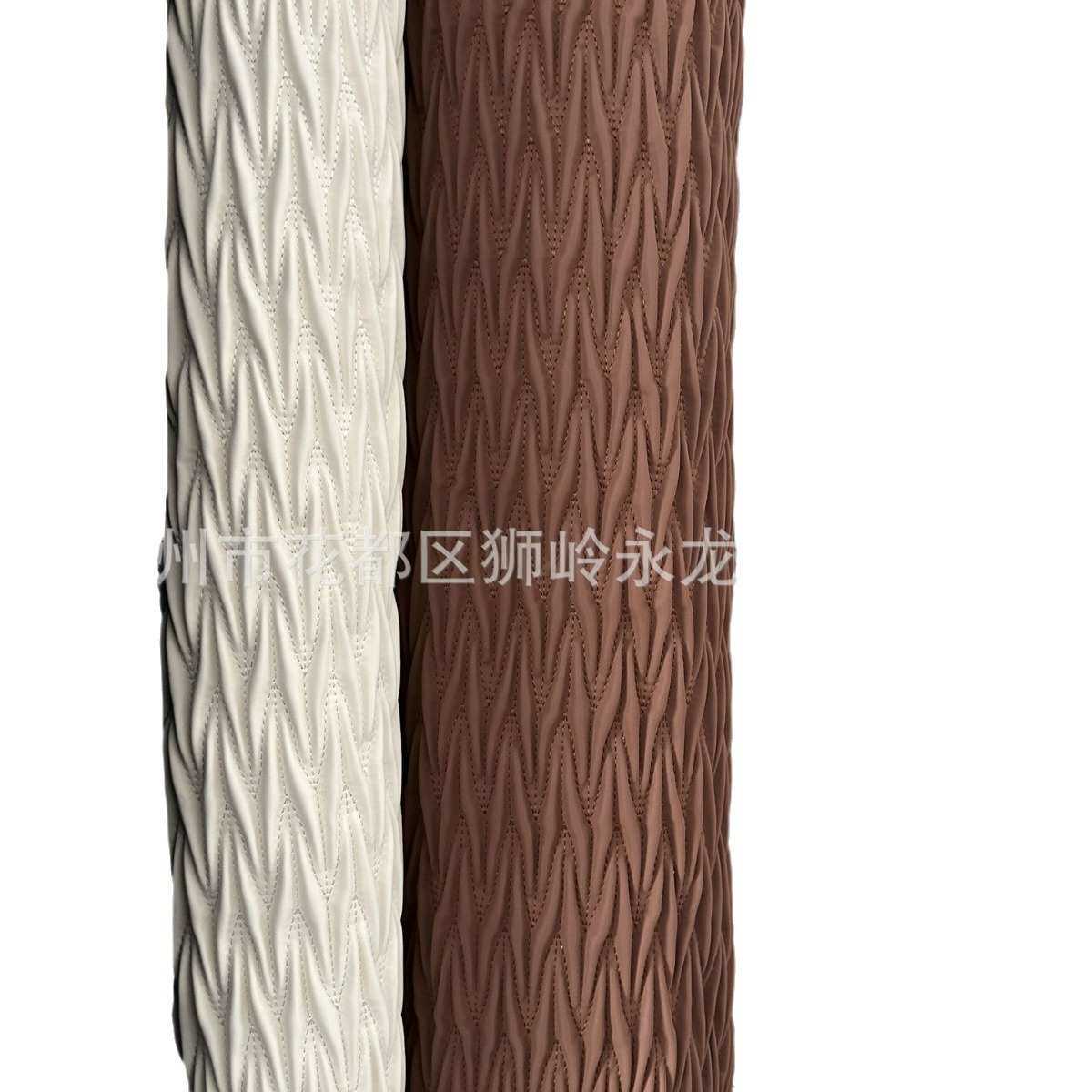 哑光pu人字纹绣花皮革 车线绗绣间棉弹力绣人造革 箱包鞋材面料,淘宝优惠券,粉丝福利购,淘宝优惠卷