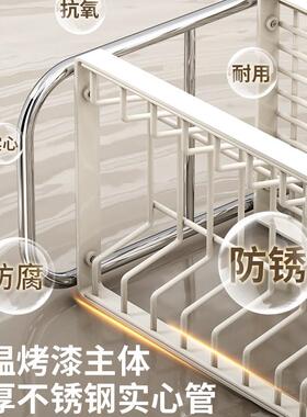 不锈钢碗架厨房置物架家用多功能放碗筷碗盘沥水架子碗碟收纳盒架