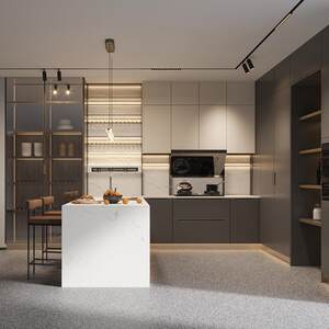 志邦屋定作整装厨房橱柜定作定作简约轻奢厨柜拉斐尔Xmy23