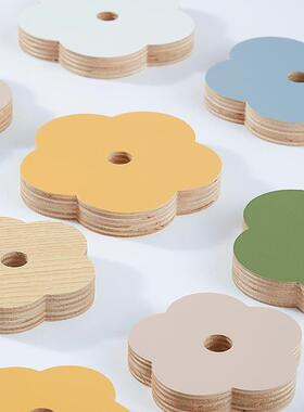 木棍小舅 洞洞板置物架配件 莫兰迪彩色木质花朵