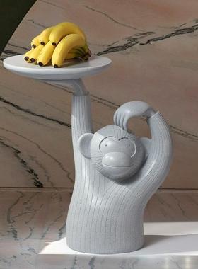 现代简约创件意小户-子型客厅托沙发边几猴茶几盘落地装饰摆可移