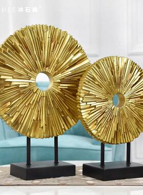 轻奢欧式酒柜客厅办公桌样板房摆件简约现代家居装饰品工艺礼品摆