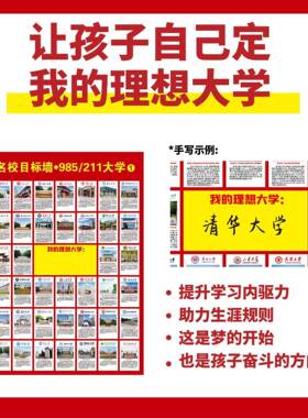 名校目标墙贴挂图985/211全套高考目标大学墙贴高中教室布置墙贴