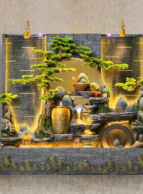 水幕墙厅流水假山喷泉景观摆鱼缸公别UZH司酒店客墅庭院循环水装