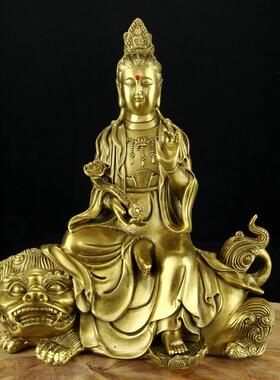 高档纯铜文殊萨佛像摆浦县菩大萨佛像佛堂桌拜车摆菩件件小