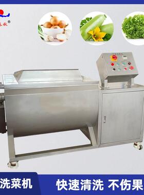 春秋万能洗菜机全自动小型涡流翻筐清洗机食堂蔬菜排骨清洗设备