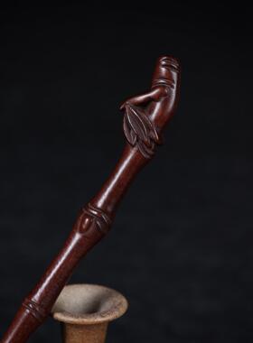 雷击木日常古风枣木竹节发簪新中式高级感簪子大气发钗盘发头饰