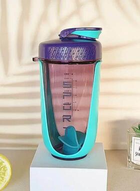 600ML Blender Shaker Bottle with Plastic Whisk Ball BPA Free