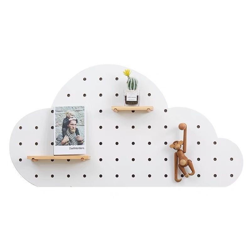 Yun PDK hanging board storage rack entrance entrance wall round upper half-shaped hole board surface storage rack partition solid wall wood
