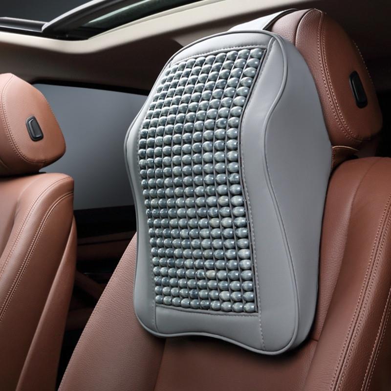 vB7汽车木珠头枕颈枕靠枕车枕头护颈枕记忆棉车用车载头枕夏季颈 - 图0