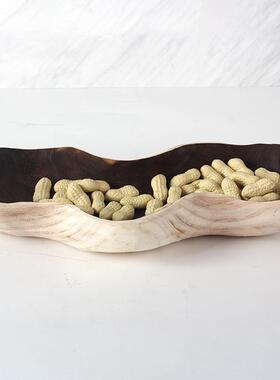 艺术花生造盘型果创意茶几托点RZR心零软食干果盘样板房展厅盘装