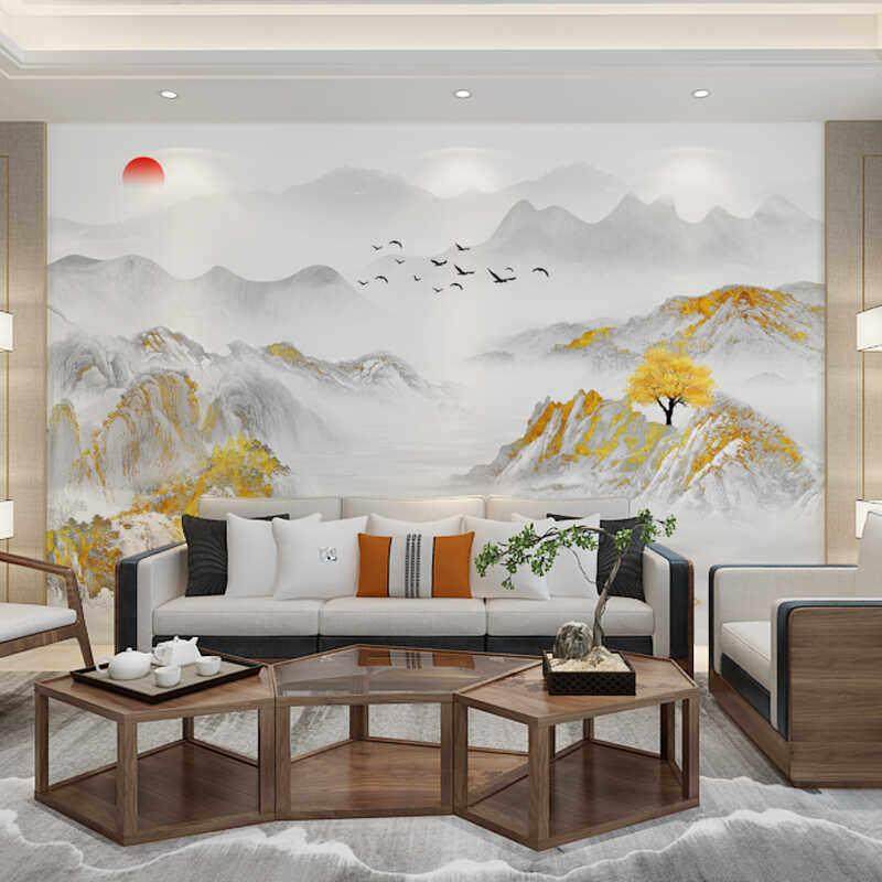 中式山水大气意境墙布电视背景墙壁纸2025年新款客厅沙发定制壁画,淘宝优惠券,粉丝福利购,淘宝优惠卷
