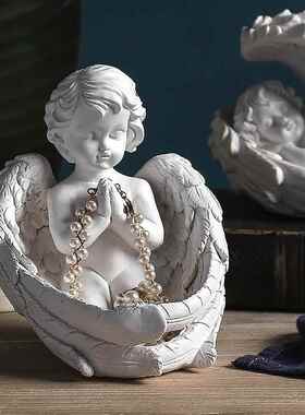 式创意可爱祈祷天脂使欧睡天使雕塑树工艺厅品家居客桌RRW013-W面