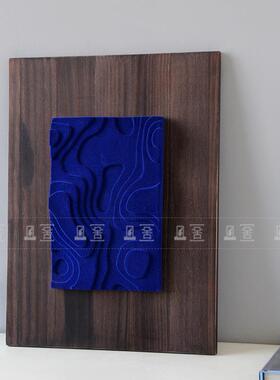 现代简约植绒工艺创意画摆件样板间售楼部酒店大厅玄关柜软装饰品