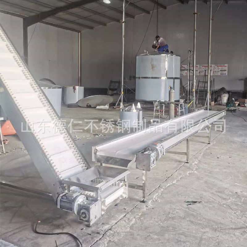 山东厂家变频调速爬坡提升机烘干震动清洗不锈钢链板 皮带输送机,淘宝优惠券,粉丝福利购,淘宝优惠卷